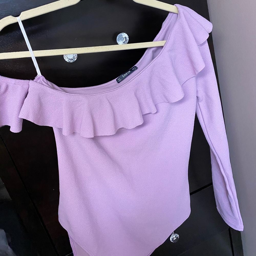 One shoulder and half shoulder bodysuit